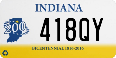 IN license plate 418QY