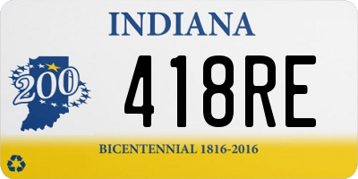 IN license plate 418RE