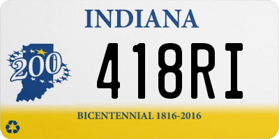 IN license plate 418RI