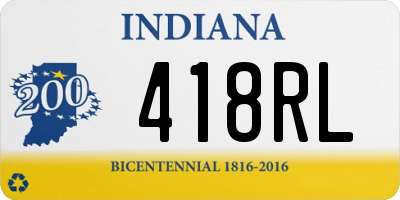 IN license plate 418RL