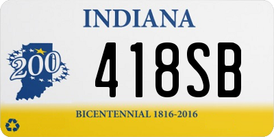 IN license plate 418SB
