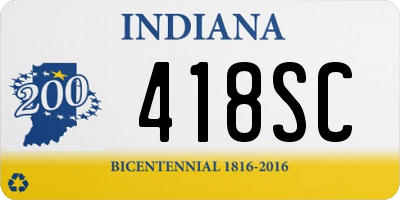 IN license plate 418SC