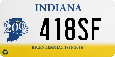 IN license plate 418SF