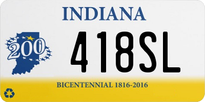 IN license plate 418SL