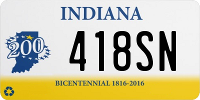 IN license plate 418SN