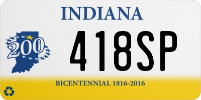 IN license plate 418SP