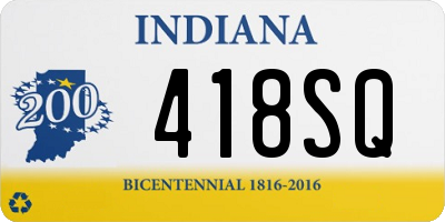 IN license plate 418SQ