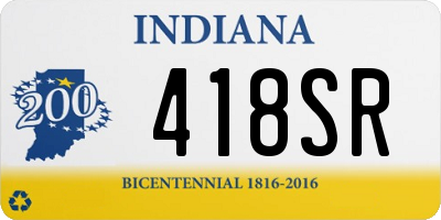 IN license plate 418SR