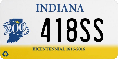 IN license plate 418SS