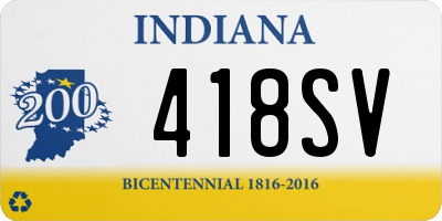 IN license plate 418SV