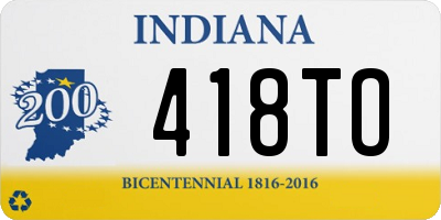 IN license plate 418TO