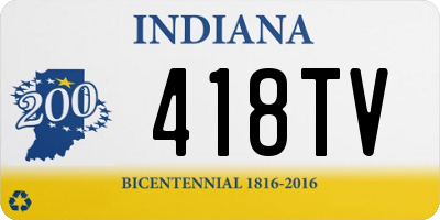 IN license plate 418TV