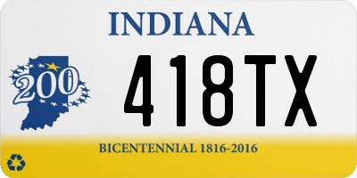 IN license plate 418TX