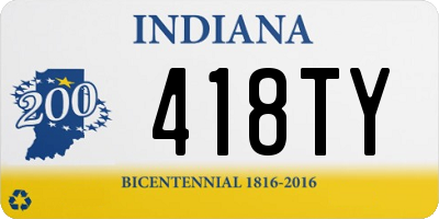 IN license plate 418TY