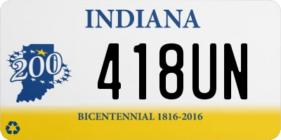 IN license plate 418UN