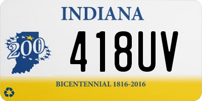 IN license plate 418UV