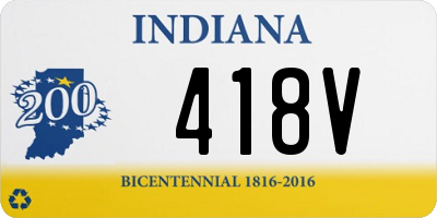 IN license plate 418V