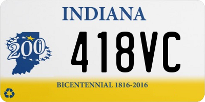 IN license plate 418VC