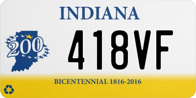 IN license plate 418VF