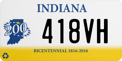 IN license plate 418VH