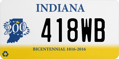 IN license plate 418WB