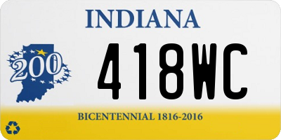 IN license plate 418WC