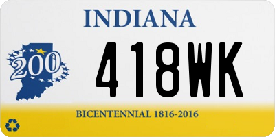 IN license plate 418WK