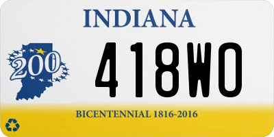 IN license plate 418WO
