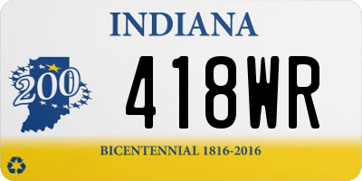 IN license plate 418WR