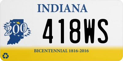 IN license plate 418WS