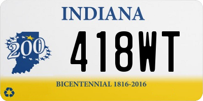 IN license plate 418WT