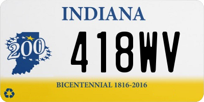 IN license plate 418WV