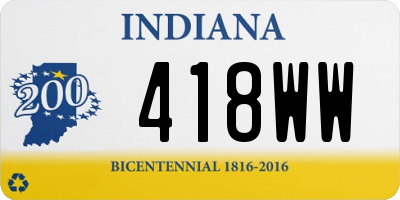 IN license plate 418WW