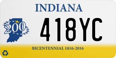 IN license plate 418YC