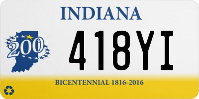 IN license plate 418YI