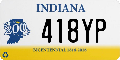 IN license plate 418YP