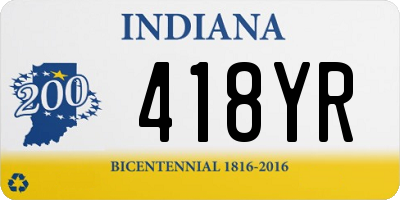 IN license plate 418YR