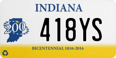 IN license plate 418YS