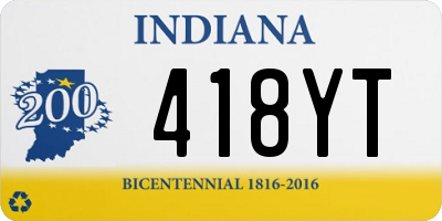 IN license plate 418YT