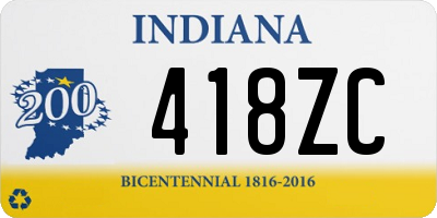 IN license plate 418ZC