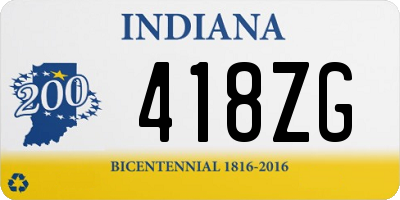 IN license plate 418ZG