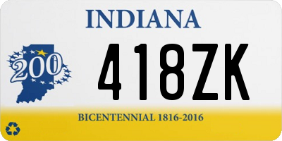 IN license plate 418ZK