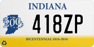 IN license plate 418ZP