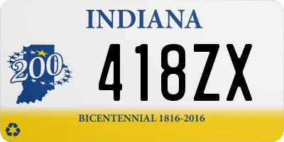 IN license plate 418ZX