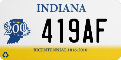 IN license plate 419AF