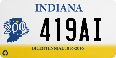 IN license plate 419AI