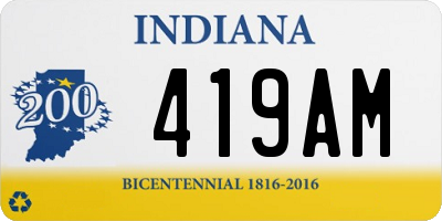 IN license plate 419AM