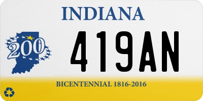 IN license plate 419AN