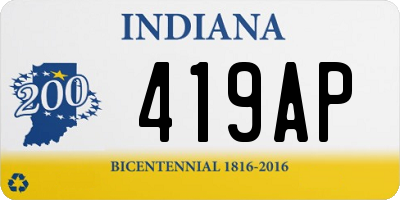 IN license plate 419AP