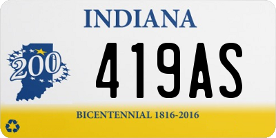 IN license plate 419AS